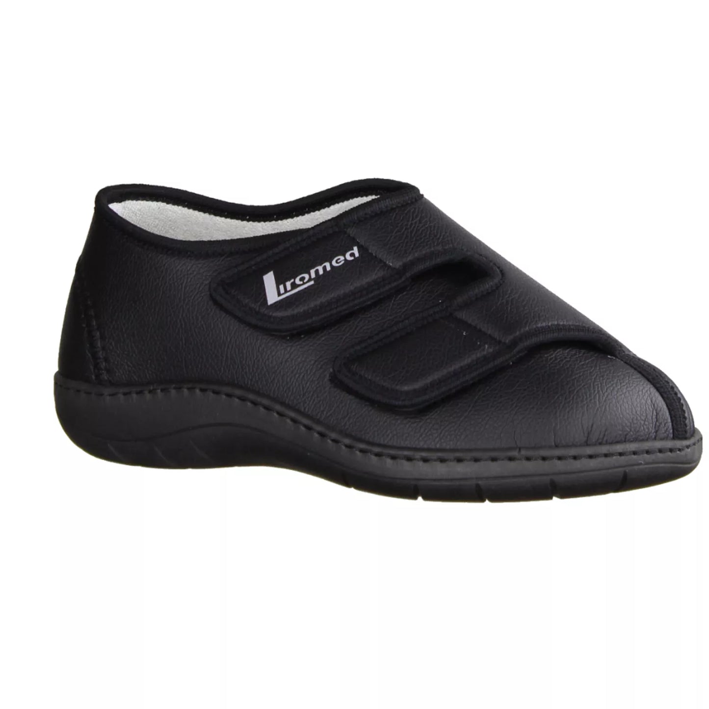 Liromed 476-2003 urinbeständiger Verbandschuh in schwarz, Frotteefutter, Weite L
