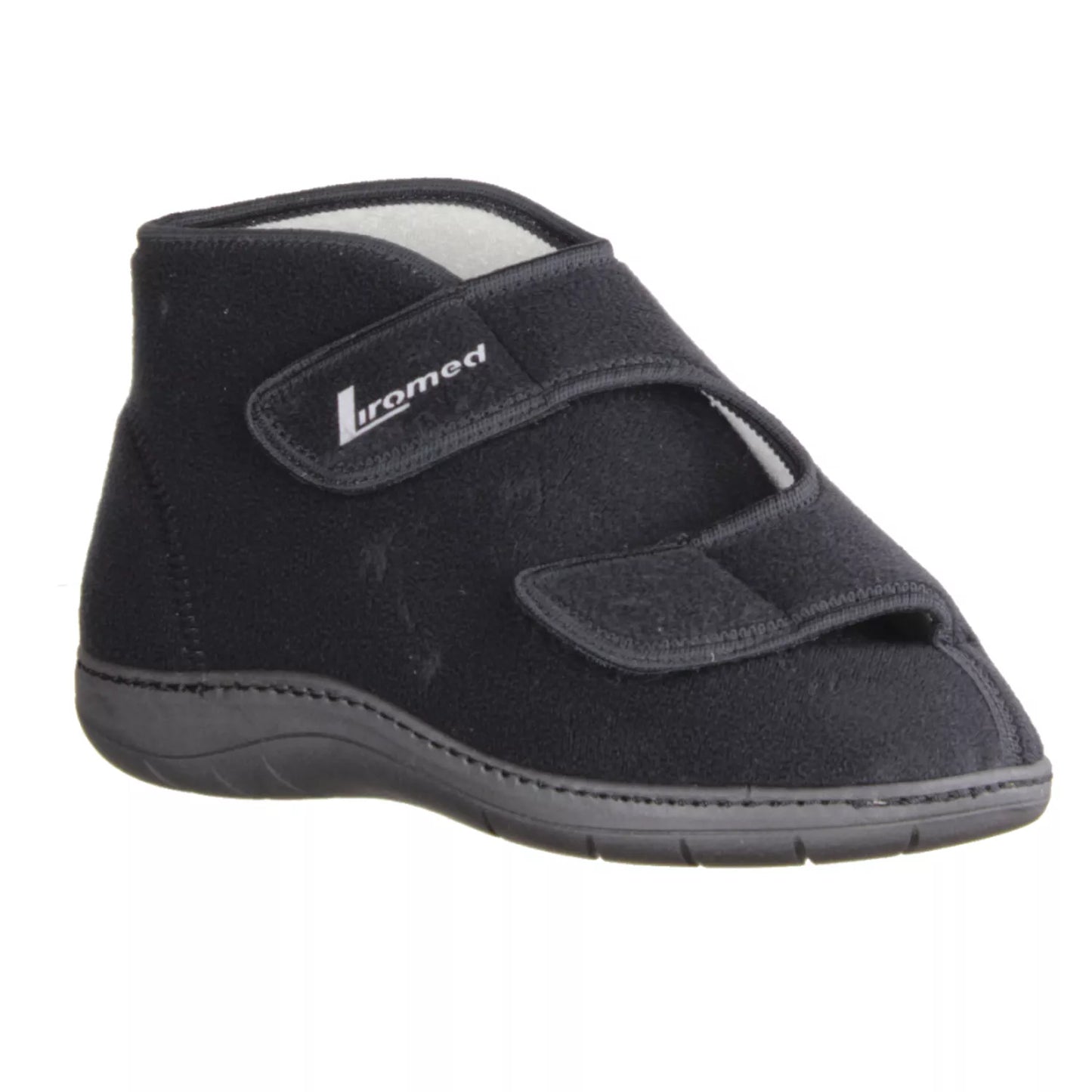 Liromed 477-20Z1 hoher Verbandschuh in schwarz, Silberausstattung, Weite L