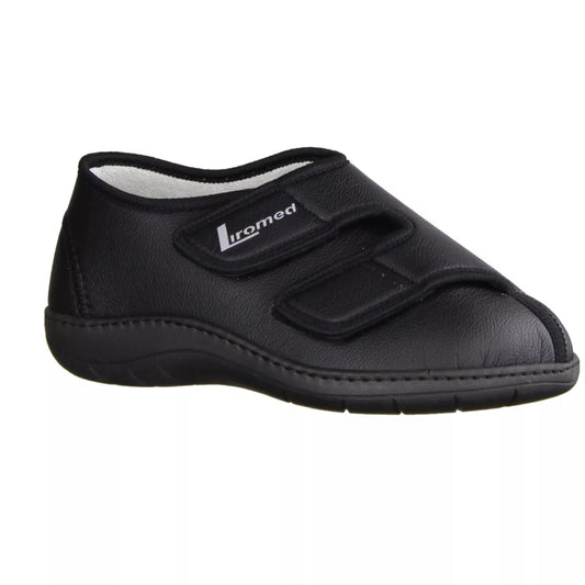 Liromed 476-2003 urinbeständiger Verbandschuh in schwarz, Frotteefutter, Weite L