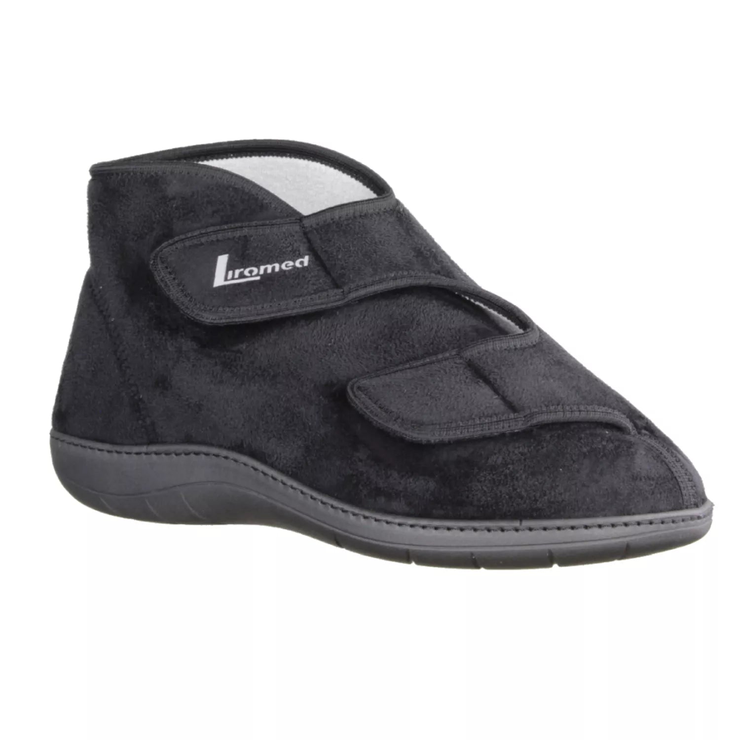 Liromed 477-20Z3 hoher Verbandschuh in schwarz, Frotteefutter, Weite L