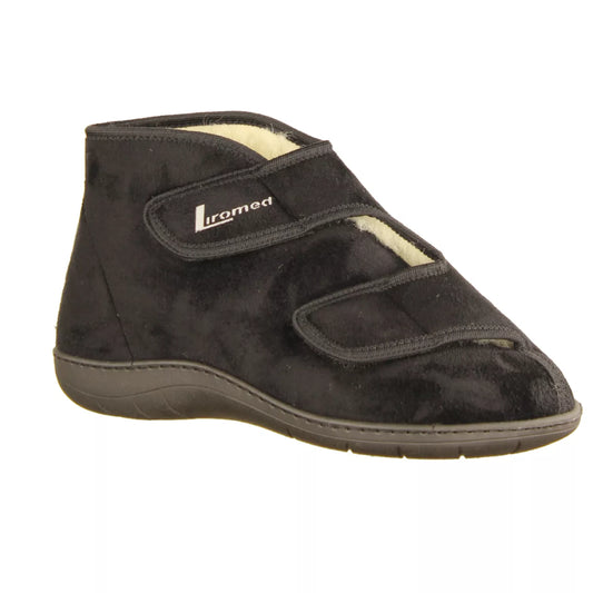Liromed 477-3085 hoher Verbandschuh in schwarz, Schurwolle, Weite L
