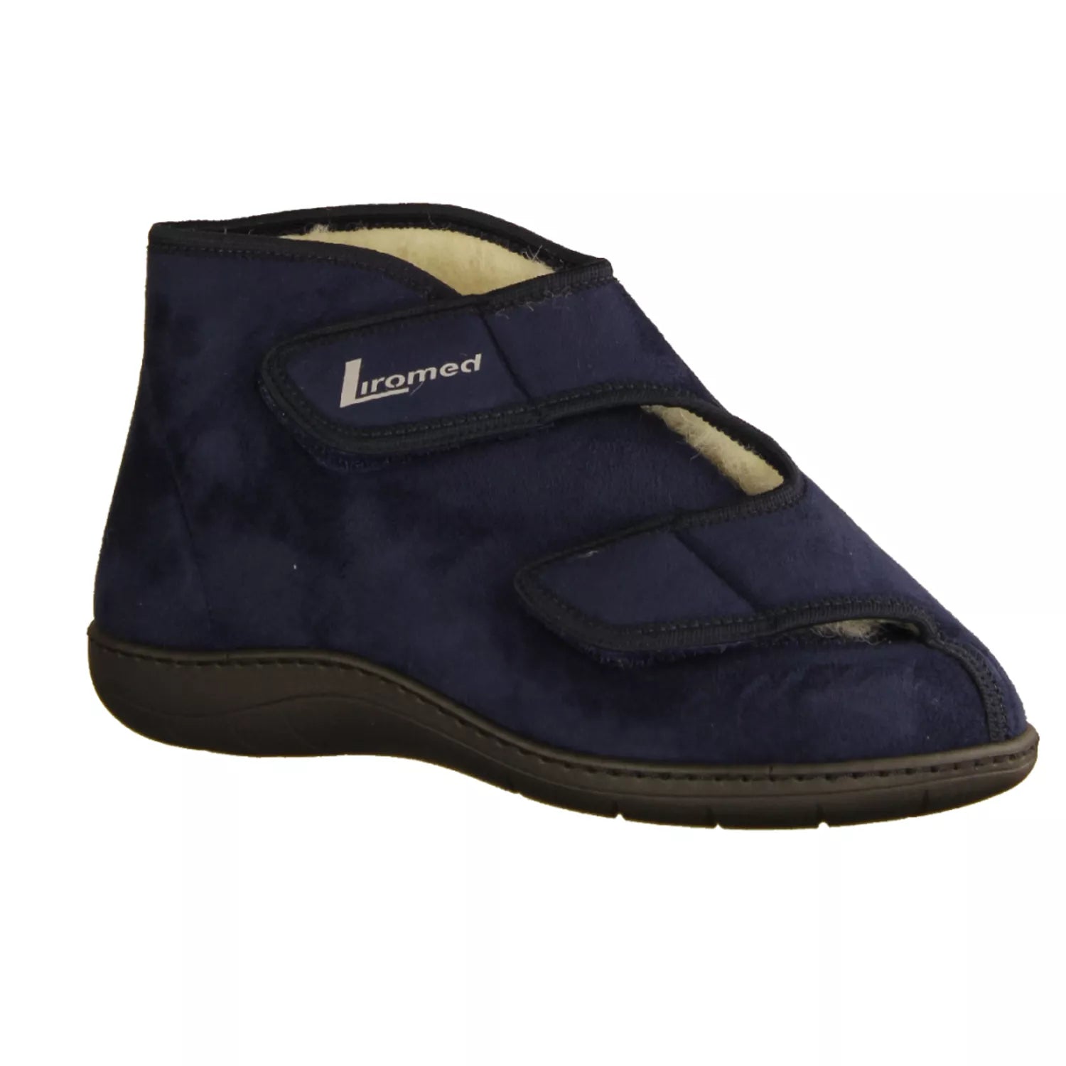Liromed 477-3086 hoher Verbandschuh in marine, Schurwolle, Weite L